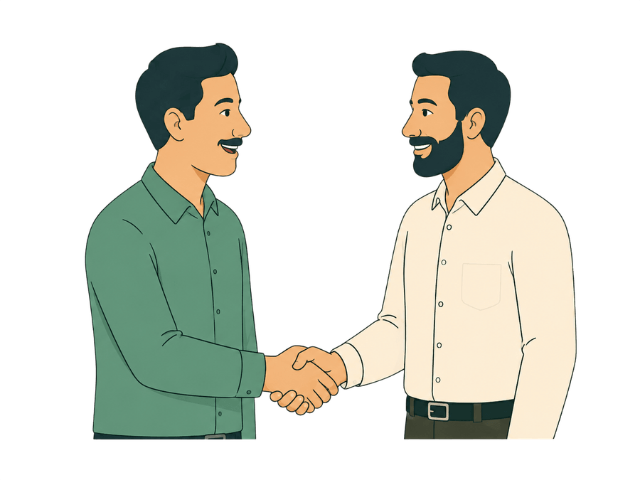 Two business owners shaking hands